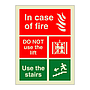 In case of fire Do not use the lift (Marine Sign)