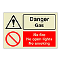 Danger Gas No fire No open lights No smoking (Marine Sign)