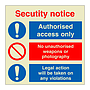 Security notice Authorised access only (Marine Sign)